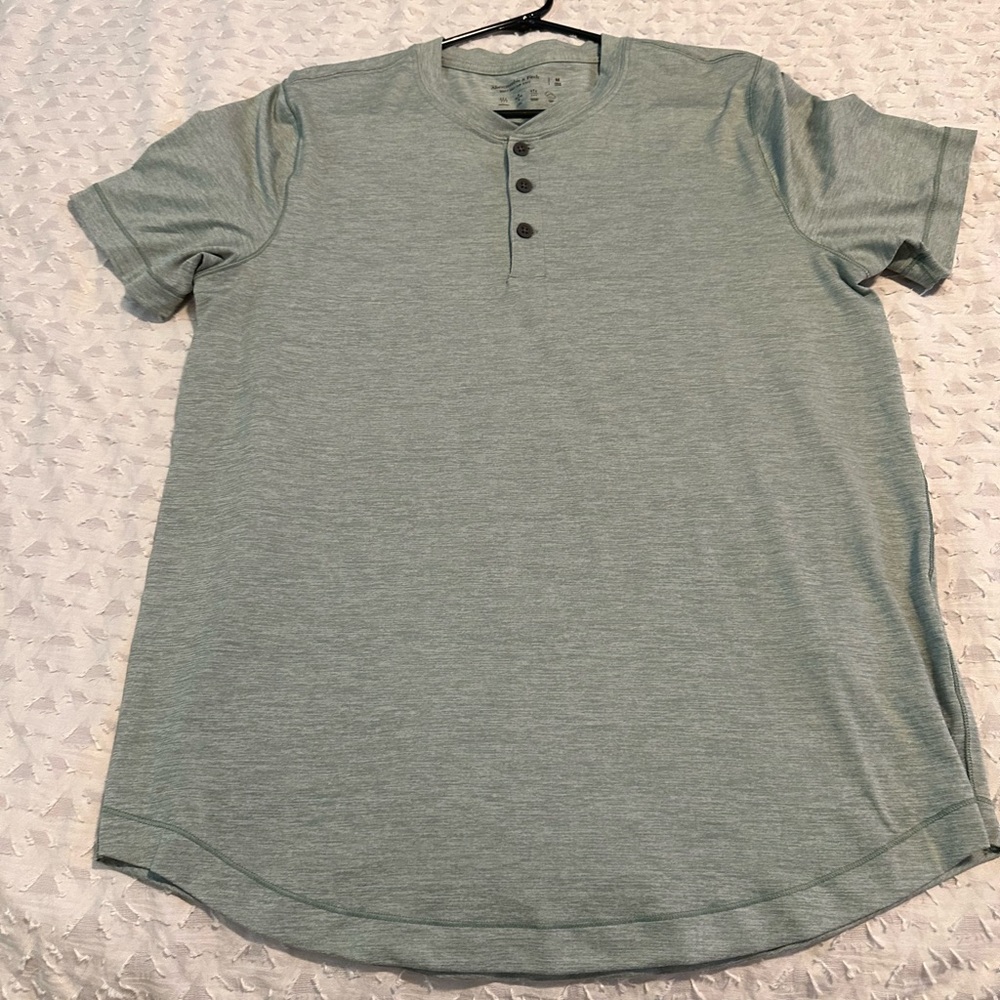 Abercrombie & Fitch Light Green Henley Shirt